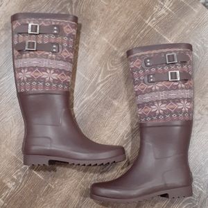 UGG Sabene tall nordic print rain boots size 8